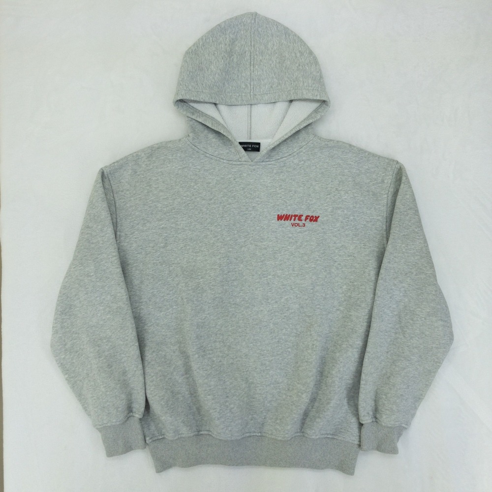 White Fox Hoodie Womens S/M Gray Vol 3 Graphic Pullover Oversized Streetwear - Picture 1 of 14